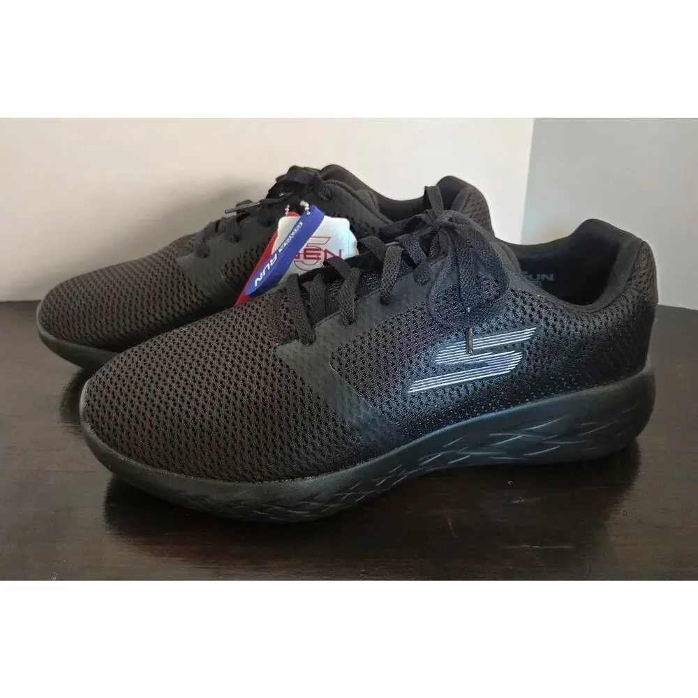 New SKECHERS Go Run 600 Refine Mens 9 EW Black Sneakers 55061 Athletic Shoes
